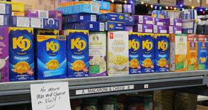 Christmas hamper-sorting day at Goldstream Food Bank mac and cheese, food bank, langford