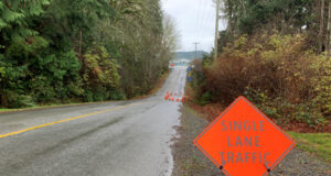 Sooke Traffic: portion of Charters Rd closed May to Oct 2024 charters road, sooke, wet road, single lane
