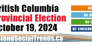 BC Election Resource Page: candidates, voting dates, analysis (at July 6) bc election, 2024, 4 parties, wordmark
