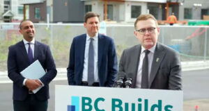 Another step for BC Builds: builders portal langley mayor, eric woodward, ravi kahlon, david eby