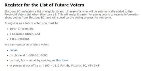 elections bc, future voters, youth