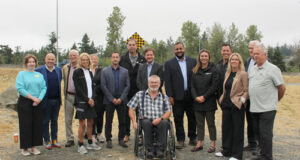 Hwy 1 bus lanes will extend out to west shore rob fleming, mitzi dean, ravi parmar, highway 1