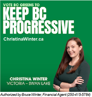 chirstina winter, bc green, victoria-swan lake