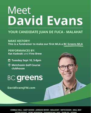 David Evans – Juan de Fuca-Malahat – BC Greens event Sept 10