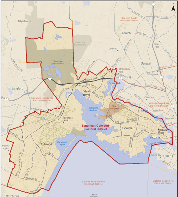 esquimalt-colwood, map