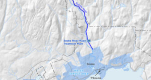 Water supply main break impacts Sooke, East Sooke & Kemp Lake sooke, water supply, map