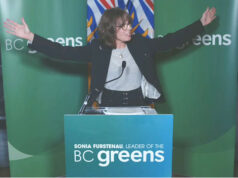 BC Greens push for well-being framework in Election 2024 BC Green, party leader, Sonia Furstenau, platform announcement