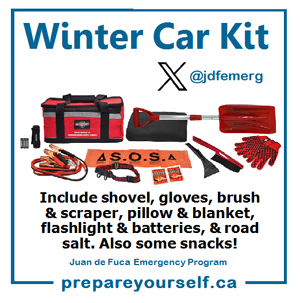 juan de fuca emergency program, winter car kit, road safety