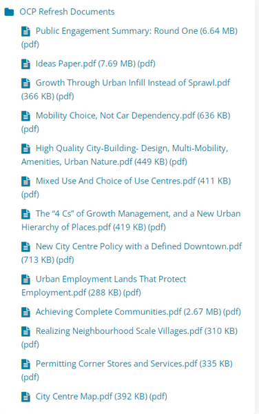 OCP referesh, documents, city of langford