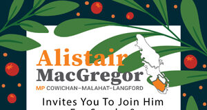 Alistair MacGregor MP holiday open houses in Langford and Duncan alistair macgregor, xmas open house, langford