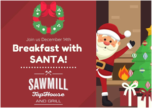 sawmill taphouse, breakfast with santa