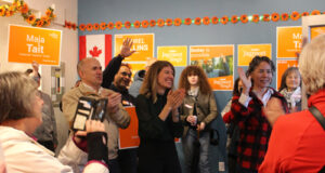 Jagmeet Singh launches south Vancouver Island NDP campaign office colin plant, laurel collins, maja tait, ndp