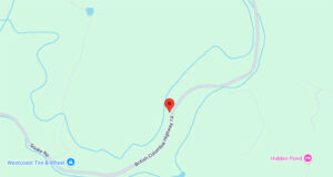 Cement truck and car collision caused Hwy 14 shut down highway 14, sooke road, map