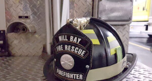 Lajeunesse & Parmar commend funding boost for west shore fire departments mill bay fire department, helmet