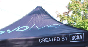 BCAA brings Evolve e-mobility to fast-growing Langford evolve, tent, signage, langford