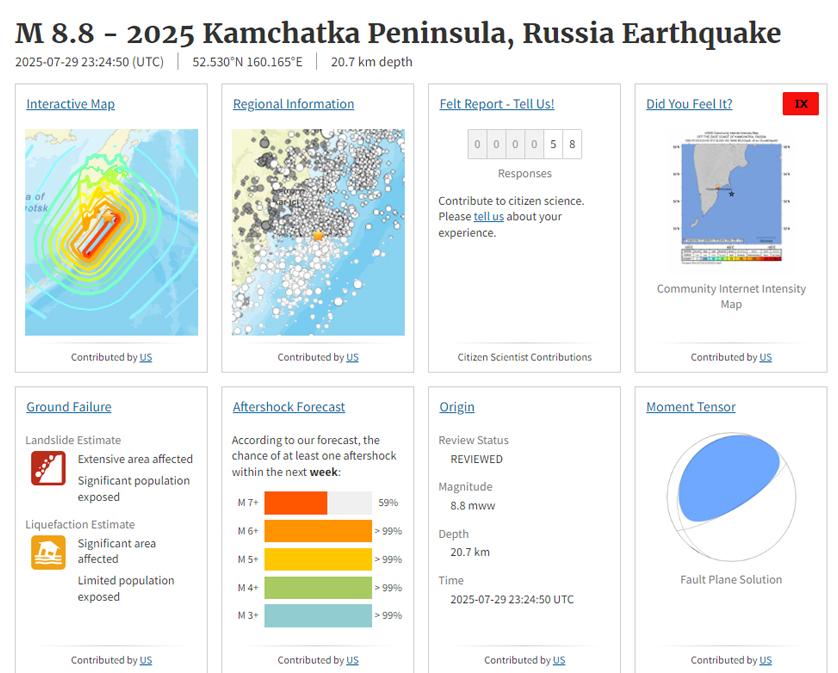 earthquake, russia, 8,8