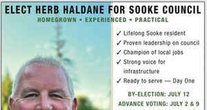 Herb Haldane gives Sooke Council another try Herb Haldane, by-election, Sooke, candidate