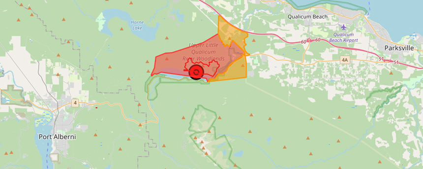 bc wildfire service, map, nanaimo