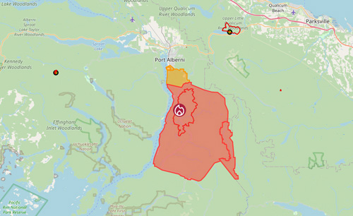 wildfire, mount underwood, map
