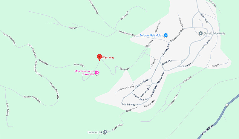 Warn Way, Qualicum River, map