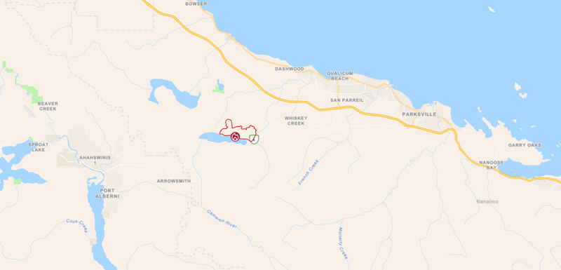 Wesley Ridge wildfire, map