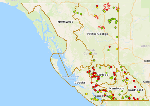 wildfire, bc map, sept 3