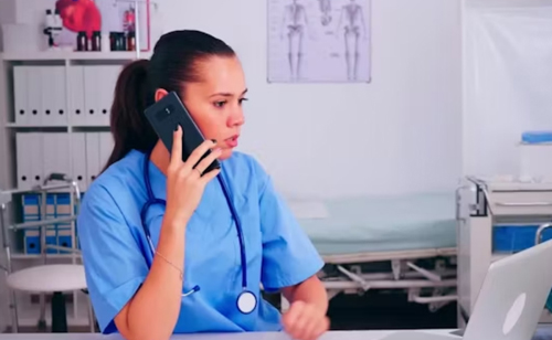 Nurse-talkingonphone-500px nurse, talking on phone