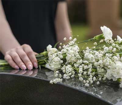 flowers, casket