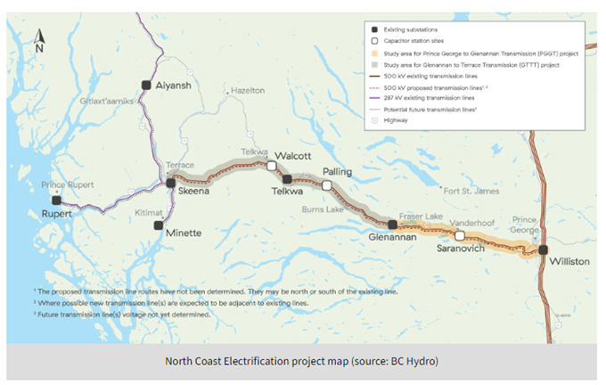 North Coast Transmission Line, northern BC