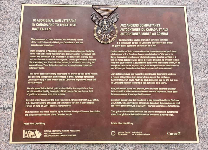 national aboriginal monument, inscription