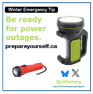power outage, be ready, Juan de Fuca Emergency Program