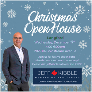 Jeff Kibble MP, open house Langford, December 2025