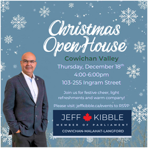Kibble-CML-OpenHouseDuncan-300x300-Dec1825 Christmas Open House, Duncan, Cowichan-Malahat-Langford, Jeff Kibble, December 18 2025