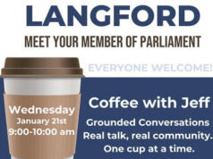 “Coffee with Jeff” MP’s drop-in on Jan 21 in Langford coffee meeting, Jeff Kibble MP