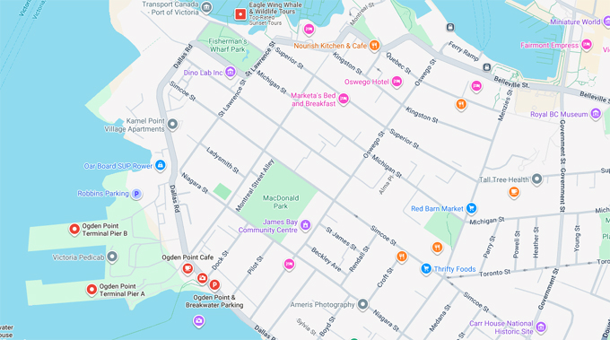 map, victoria, ogden point