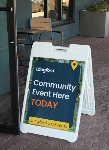 Langford, open house, signage