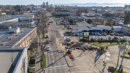BC Hydro upgrade work along Douglas St to Feb 20 Douglas Street, near Topaz