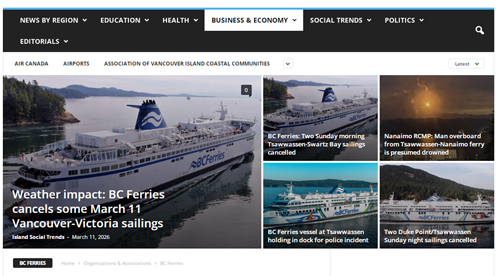 bc ferries, news section