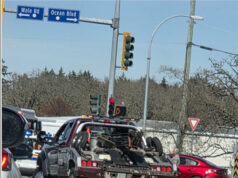 Collision at Ocean Boulevard in Colwood on Easter Sunday MVI, colwood