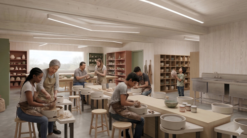 art studio, rendering