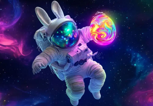 EasterBunny-Outerspace easter bunny, outer space