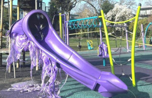 Victoria Police make playground arson arrest playground, slide