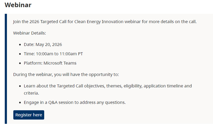 energy projects, webinar, applications