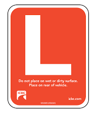 learner's permit, L, ICBC