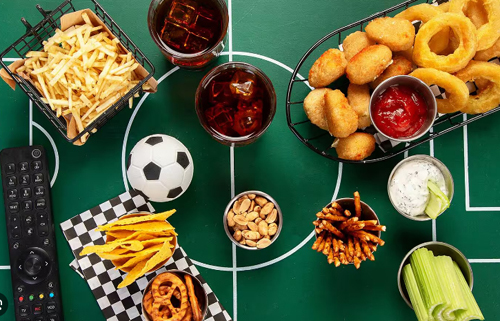 soccer, watch party, food