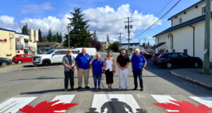 New Sooke crosswalk commemorates war veterans sooke, veterans crosswalk